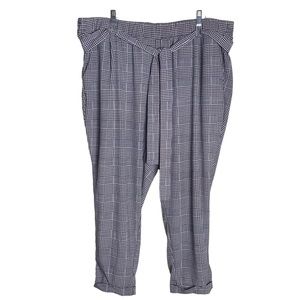 Plus Sz 3X Torrid Plaid Houndstooth SelfTie Tapered cuffed Pant
